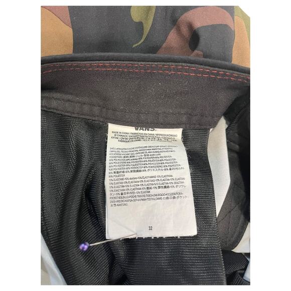 Vans Board Shorts Mens 32 Green Camouflage Black Swim Trunks Pocket Beach Cruise - Picture 13 of 15